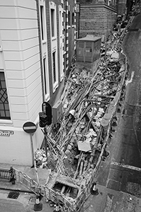 Construction work outside Tai Kwun, Old Bailey Street, Central, 13 June 2015