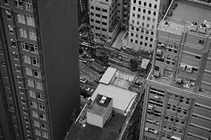 A construction site at 33 Des Voeux Road West, Sheung Wan, 1 June 2015