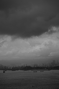Victoria Harbour, viewed from Sheung Wan, 1 June 2015