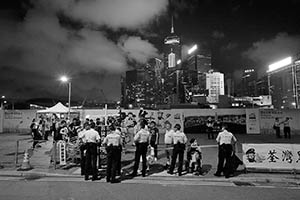 Police outside the Legislative Council building, Admiralty, 17 June 2015