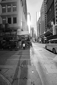 Light and shadow, Des Voeux Road Central, Sheung Wan, 18 June 2015