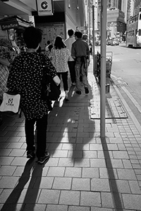 Light and shadow on Des Voeux Road Central, Sheung Wan, 18 June 2015