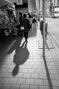 Light and shadow on Des Voeux Road Central, Sheung Wan, 18 June 2015