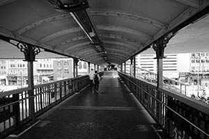 Overhead walkway at the junction between Connaught Road Central and Connaught Road West, Sheung Wan, 20 June 2015