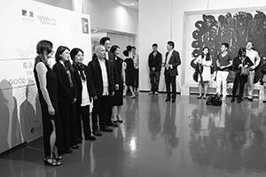 Opening of Yang Jiechang's exhibition 'Good Morning Hong Kong', Hong Kong Central Library, Causeway Bay, 25 June 2015