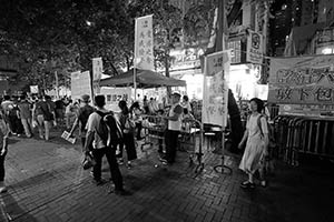 Booth of 'Voice of Loving Hong Kong', in protest against the annual June 4th memorial rally, Tin Hau, 4 June 2015