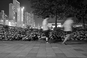 Runners in the Sun Yat Sen Memorial Park, Sai Ying Pun, 5 July 2015