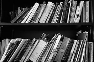 Bookshelves in an office, Run Run Shaw Tower, HKU, Pokfulam, 7 July 2015