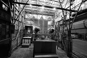 Temporary shrine for the Hungry Ghost Festival, Connaught Road West, Sheung Wan, 29 August 2015