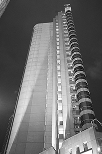 Building at night, Sheung Wan, 29 August 2015