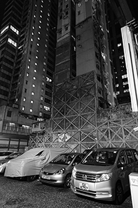 Car park on a vacant lot, Connaught Road West, Sheung Wan, 31 August 2015