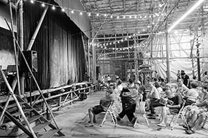 Temporary matshed theatre for Chinese Opera during the Hungry Ghost Festival, Sun Yat Sen Memorial Park, Sai Ying Pun, 31 August 2015