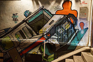 Street art on a wall, off Hollywood Road, Central, 20 August 2015