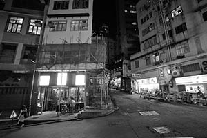 Street scene at night, Hollywood Road, Central, 20 August 2015