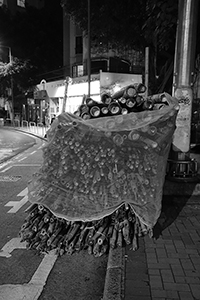 Bamboo for scaffolding, Bonham Road, Sai Ying Pun, 25 August 2015