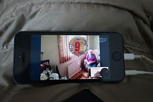 Skype call with my mother, 8 September 2015