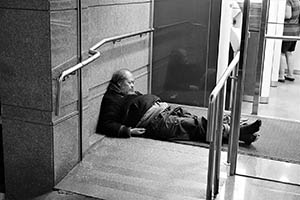 Man asleep, Sai Ying Pun, 10 September 2015