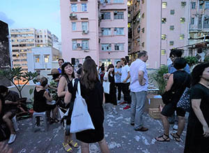 Rooftop party for a new art space 'Things That Can Happen', Sham Shui Po, Kowloon, 5 September 2015