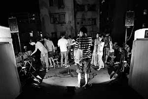 Rooftop party for a new art space 'Things That Can Happen', Sham Shui Po, Kowloon, 5 September 2015