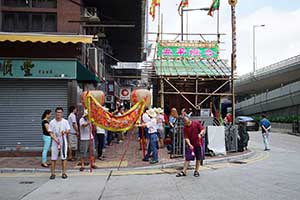 Temporary shrine for the Hungry Ghost Festival, Connaught Road West, Sheung Wan, 6 September 2015