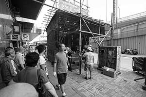 Temporary shrine for the Hungry Ghost Festival, Connaught Road West, Sheung Wan, 6 September 2015