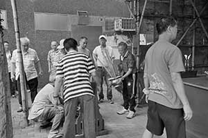 Temporary street shrine for the Hungry Ghost Festival, Connaught Road West, Sheung Wan, 6 September 2015