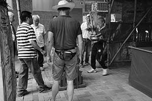 Temporary street shrine for the Hungry Ghost Festival, Connaught Road West, Sheung Wan, 6 September 2015