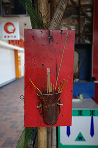 Temporary street shrine for the Hungry Ghost Festival, Connaught Road West, Sheung Wan, 6 September 2015