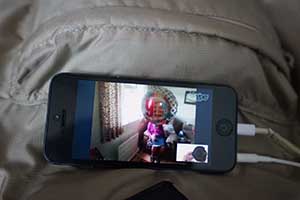 Skype call with my mother, 8 September 2015