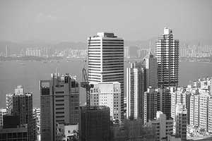 Buildings in Shek Tong Tsui and Victoria Harbour, 14 September 2015