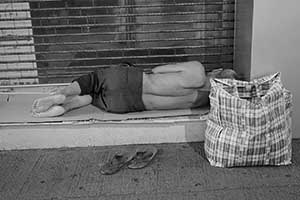 Street sleeper, Hong Kong Island, 15 September 2015