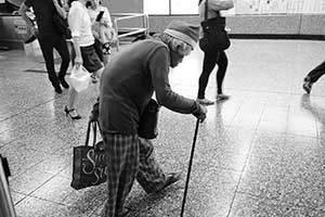 Pedestrians in Wanchai, 1 September 2015