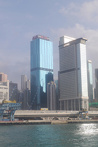 The Island Eastern Corridor, viewed from Victoria Harbour, 20 September 2015