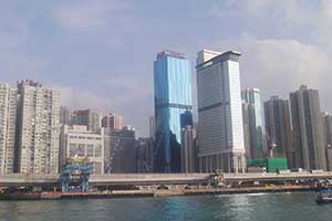 The Island Eastern Corridor, viewed from Victoria Harbour, 20 September 2015
