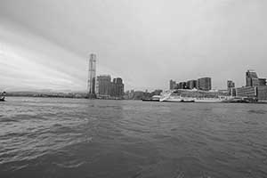 Victoria Harbour, with view of West Kowloon and Ocean Terminal, 2 September 2015