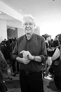 Academic David Dudgeon, taking part in a silent protest by HKU staff against threats to academic freedom, University of Hong Kong campus, 6 October 2015