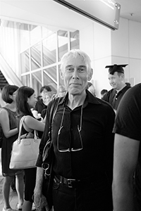 Academic Richard Fielding at a protest on the HKU campus, 6 October 2015