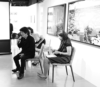 Japanese photographer Daido Moriyama at an exhibition of his work, Ice House Street, Central, 7 October 2015