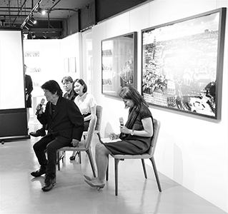 Japanese photographer Daido Moriyama at an exhibition of his work, Ice House Street, Central, 7 October 2015