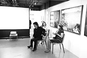 Japanese photographer Daido Moriyama at an exhibition of his work, Ice House Street, Central, 7 October 2015