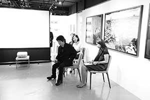 Japanese photographer Daido Moriyama at an exhibition of his work, Ice House Street, Central, 7 October 2015