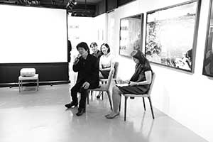 Japanese photographer Daido Moriyama at an exhibition of his work, Ice House Street, Central, 7 October 2015