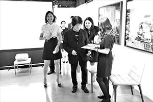 Japanese photographer Daido Moriyama at an exhibition of his work, Ice House Street, Central, 7 October 2015