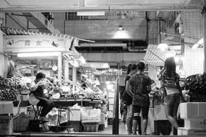 Sai Ying Pun Market at night, Centre Street, 28 October 2015