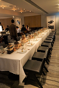 Dining table at Duddell's, with artwork by Song Dong made from edible materials, Duddell Street, Central, 7 October 2015