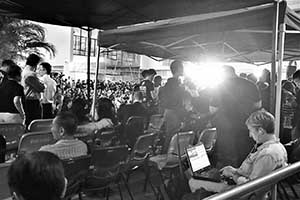 Demonstration on the HKU campus concerning threats to academic freedoms, 9 October 2015