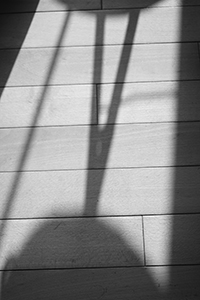 Shadows cast on the wooden floor of an apartment, Sheung Wan, 24 October 2015