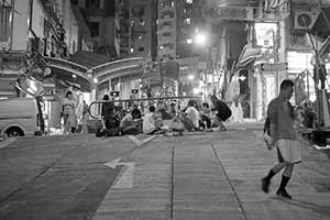 Street scene at night, Centre Street, Sai Ying Pun, 28 October 2015