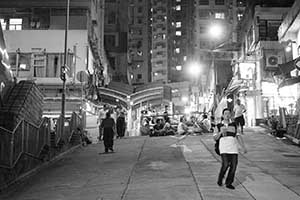 Street scene at night, Centre Street, Sai Ying Pun, 28 October 2015