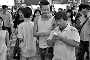 Street scene at night, Causeway Bay, 29 October 2015